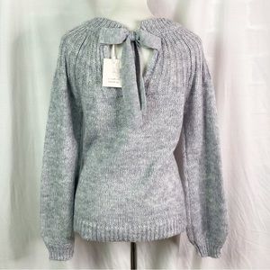 Lauren Conrad Bow Back Pullover Sweater Cool Grey  Sm NEW